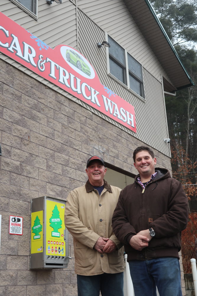 Jim Sallusto, left, and his son Matt have refurbished and reopened the Barryville Car & Truck Wash to a state-of-the-art facility